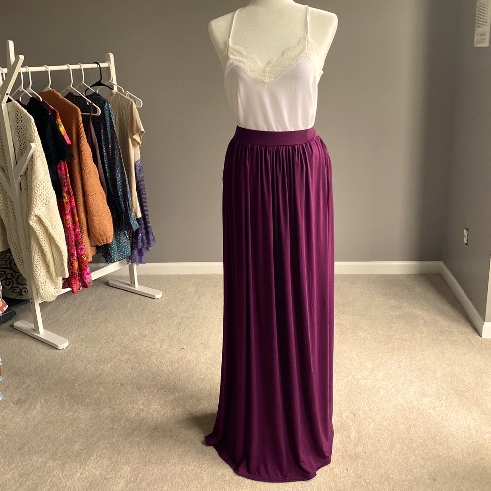 Burgundy Maxi Skirt - Picture 2 of 8